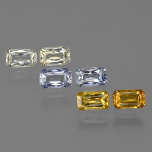 1,98 ct natürliche mehrfarbiger Saphir-Edelsteine, Smaragdschliff, VS