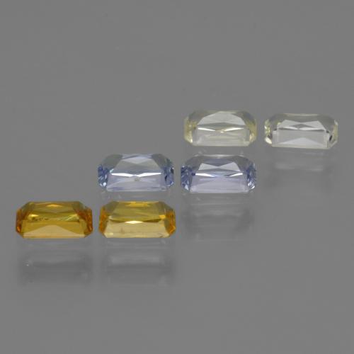1,98 ct natürliche mehrfarbiger Saphir-Edelsteine, Smaragdschliff, VS