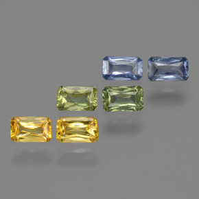2,06 ct natürliche mehrfarbiger Saphir-Edelsteine, Smaragdschliff, VS
