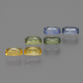 2,06 ct natürliche mehrfarbiger Saphir-Edelsteine, Smaragdschliff, VS