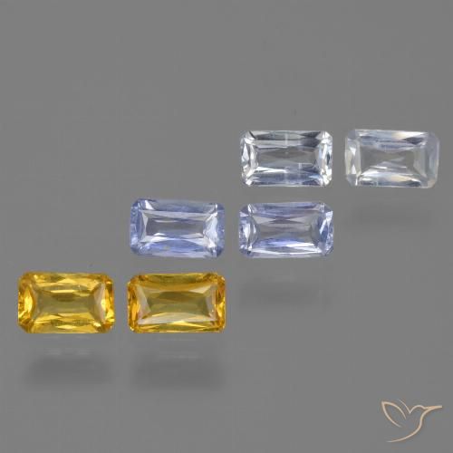 2,11 ct natürliche mehrfarbiger Saphir-Edelsteine, Smaragdschliff, VS
