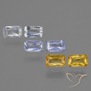 2,11 ct natürliche mehrfarbiger Saphir-Edelsteine, Smaragdschliff, VS