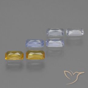 2,11 ct natürliche mehrfarbiger Saphir-Edelsteine, Smaragdschliff, VS