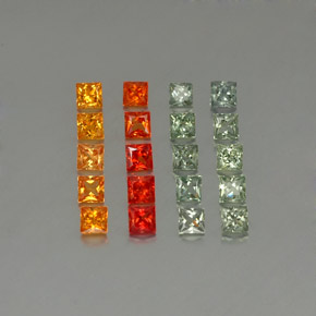 4.64 ct natürliche Mehrfarbig Saphir-Edelsteine, Quadrat, VVS-VS