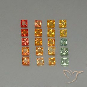 4,24 ct natürliche Mehrfarbig Saphir-Edelsteine, Quadrat, VVS-VS