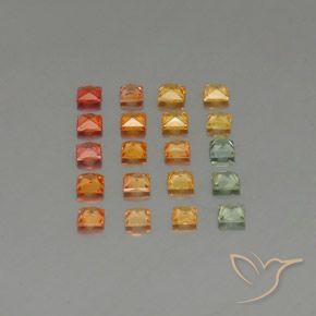 4,24 ct natürliche Mehrfarbig Saphir-Edelsteine, Quadrat, VVS-VS