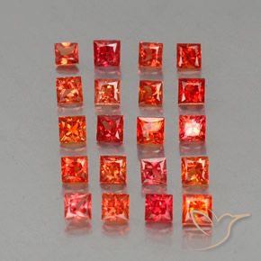 3,03 ct natürliche orangefarbener Saphir-Edelsteine, Quadrat, VVS-VS