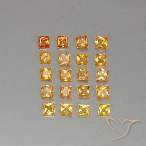 2,50 ct natürliche orangefarbener Saphir-Edelsteine, Quadrat, VVS-VS