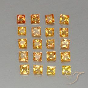 2,50 ct natürliche orangefarbener Saphir-Edelsteine, Quadrat, VVS-VS