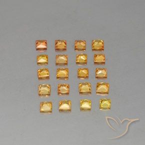 2,50 ct natürliche orangefarbener Saphir-Edelsteine, Quadrat, VVS-VS