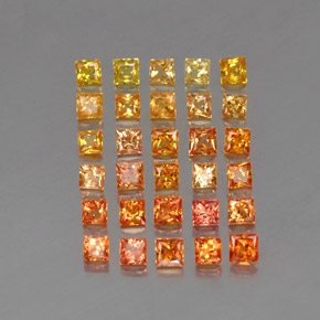 4,19 ct natürliche orangefarbener Saphir-Edelsteine, Quadrat, VVS-VS