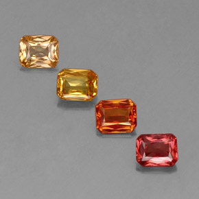 2,17 ct natürliche mehrfarbiger Saphir-Edelsteine, Smaragdschliff, VS