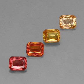 2,17 ct natürliche mehrfarbiger Saphir-Edelsteine, Smaragdschliff, VS