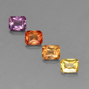 2,22 ct natürliche mehrfarbiger Saphir-Edelsteine, Smaragdschliff, VS