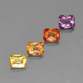 2,22 ct natürliche mehrfarbiger Saphir-Edelsteine, Smaragdschliff, VS