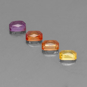 2,22 ct natürliche mehrfarbiger Saphir-Edelsteine, Smaragdschliff, VS