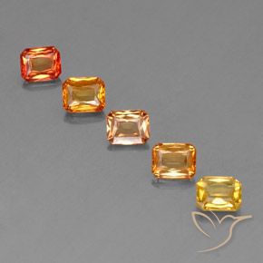 2,88 ct natürliche orangefarbener Saphir-Edelsteine, Smaragdschliff, VS