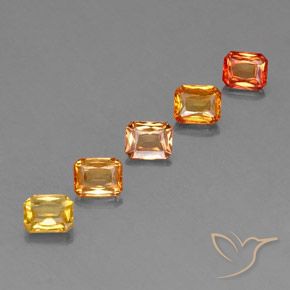 2,88 ct natürliche orangefarbener Saphir-Edelsteine, Smaragdschliff, VS