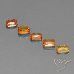 2,88 ct natürliche orangefarbener Saphir-Edelsteine, Smaragdschliff, VS