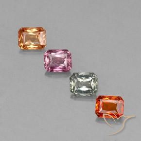 2,04 ct natürliche mehrfarbiger Saphir-Edelsteine, Smaragdschliff, VS
