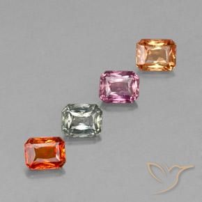 2,04 ct natürliche mehrfarbiger Saphir-Edelsteine, Smaragdschliff, VS