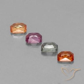 2,04 ct natürliche mehrfarbiger Saphir-Edelsteine, Smaragdschliff, VS