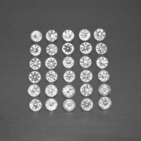  ct natürliche weißer Saphir-Edelsteine, Rundschliff, VVS-VS