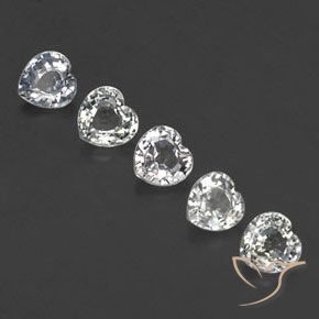 1.69 ct natürliche Bläulich-weiß Saphir-Edelsteine, Herz, VVS-VS