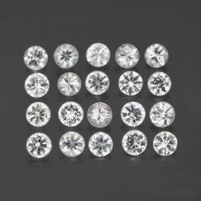  ct natürliche weißer Saphir-Edelsteine, Rundschliff, VVS-VS