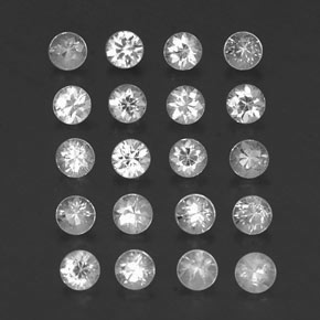  ct natürliche weißer Saphir-Edelsteine, Rundschliff, VVS-VS