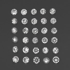  ct natürliche weißer Saphir-Edelsteine, Rundschliff, VVS-VS