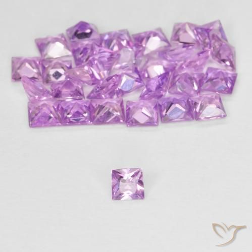 2.57ctw Natürlicher helllila- Saphir, Quadrat, VVS-VS