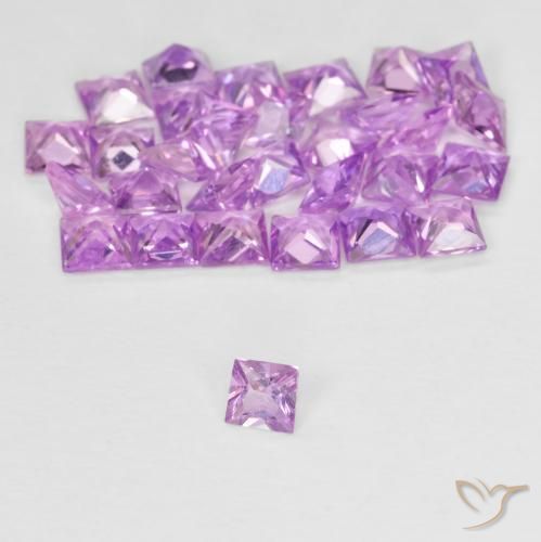 2.57 ct natürliche helllila- Saphir-Edelsteine, Quadrat, VVS-VS