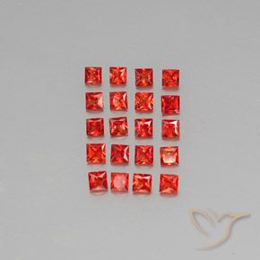 2,58 ct natürliche orangefarbener Saphir-Edelsteine, Quadrat, VVS-VS