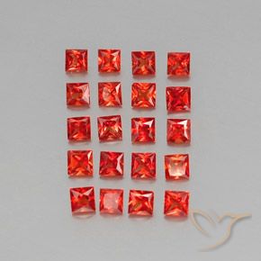 2,58 ct natürliche orangefarbener Saphir-Edelsteine, Quadrat, VVS-VS