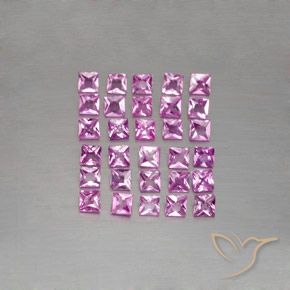 2.79 ct natürliche Helles Royal Lila Pink Saphir-Edelsteine, Quadrat, VVS-VS