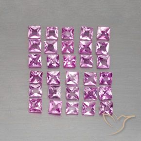 2.79 ct natürliche Helles Royal Lila Pink Saphir-Edelsteine, Quadrat, VVS-VS