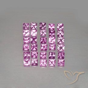 3.48 ct natürliche Helles Royal Lila Pink Saphir-Edelsteine, Quadrat, VVS-VS