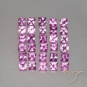 3.48 ct natürliche Helles Royal Lila Pink Saphir-Edelsteine, Quadrat, VVS-VS