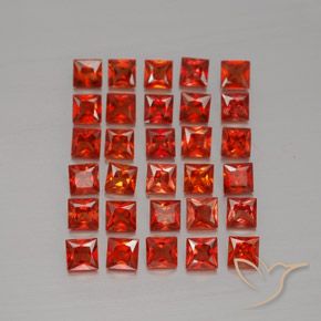 3,67 ct natürliche orangefarbener Saphir-Edelsteine, Quadrat, VVS-VS