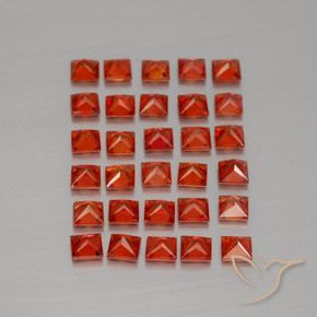 3,67 ct natürliche orangefarbener Saphir-Edelsteine, Quadrat, VVS-VS