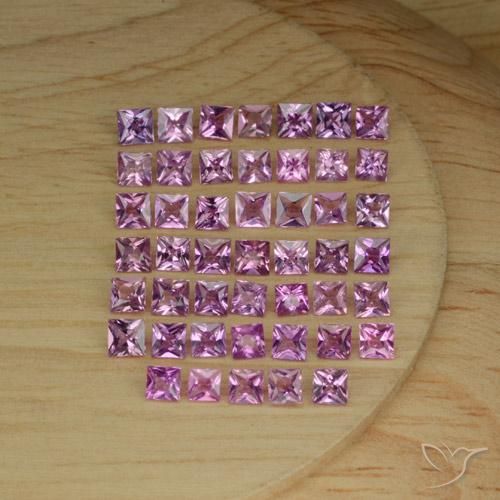 5.60 ct natürliche Rosaig-lila Saphir-Edelsteine, Quadrat, VVS-VS