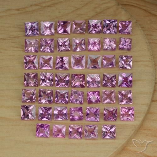 5.60 ct natürliche Rosaig-lila Saphir-Edelsteine, Quadrat, VVS-VS