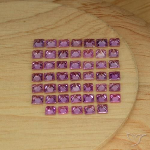 5.60 ct natürliche Rosaig-lila Saphir-Edelsteine, Quadrat, VVS-VS