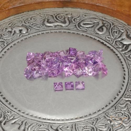 4.65 ct natürliche Rosaig-lila Saphir-Edelsteine, Quadrat, VVS-VS