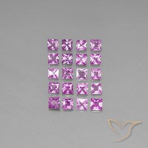 3.50 ct natürliche Rosaig-lila Saphir-Edelsteine, Quadrat, VVS-VS