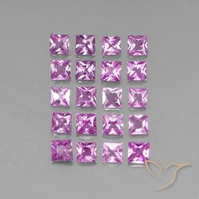 3.50 ct natürliche Rosaig-lila Saphir-Edelsteine, Quadrat, VVS-VS