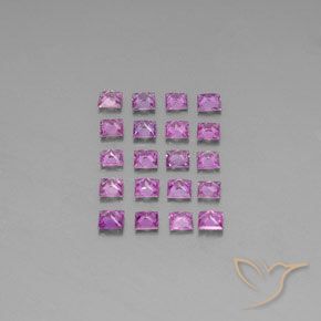 3.50 ct natürliche Rosaig-lila Saphir-Edelsteine, Quadrat, VVS-VS