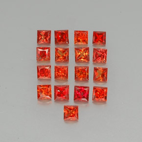  ct natürliche orangefarbener Saphir-Edelsteine, Quadrat, VVS-VS