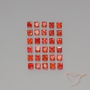 3.21 ct natürliche Hellrot Saphir-Edelsteine, Quadrat, VVS-VS